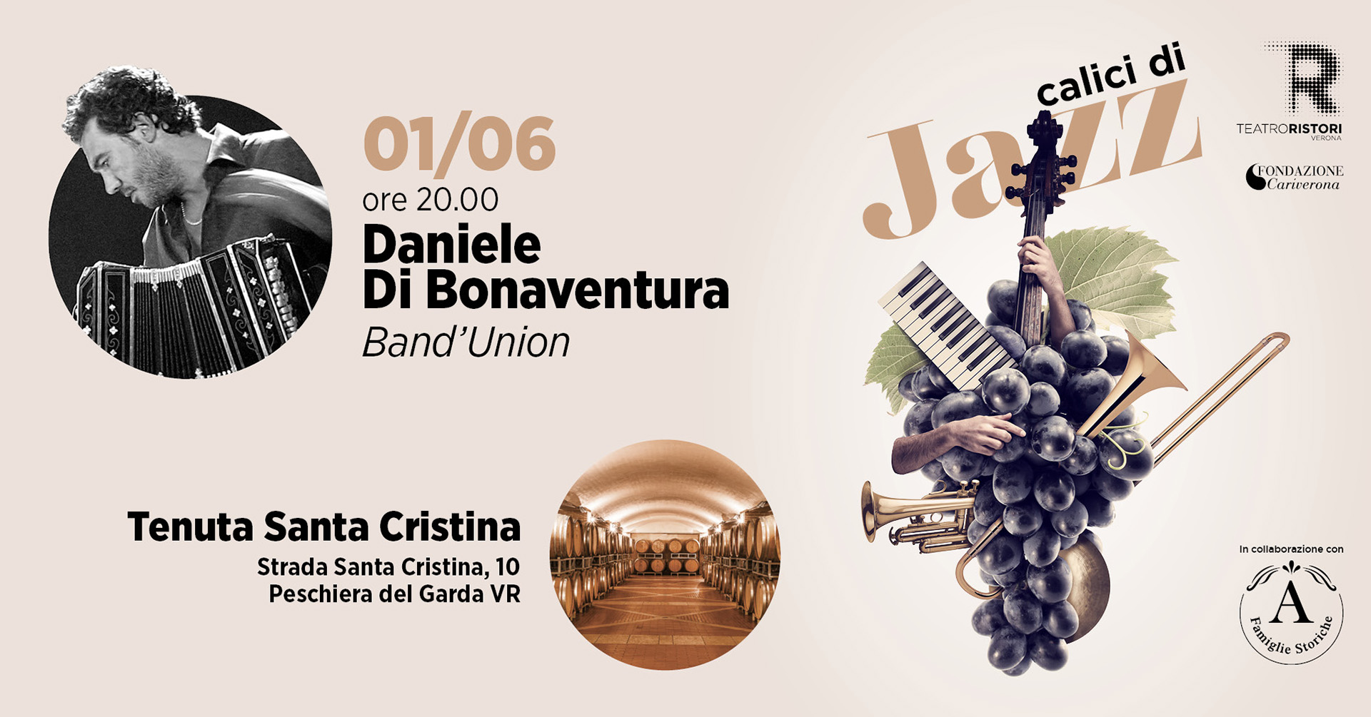 Calici di Jazz: degustazione e concerto di Daniele Di Bonaventura nella Tenuta Santa Cristina - EventiFVG.it