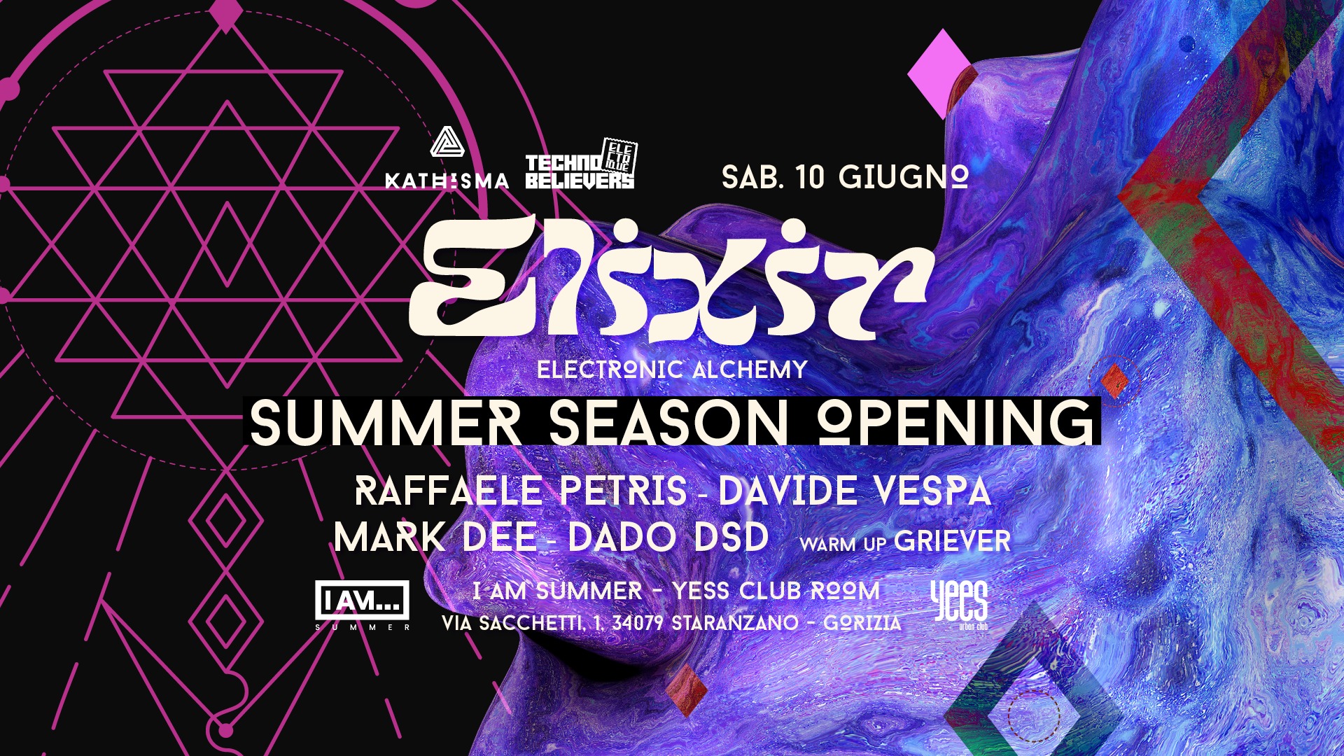 ELIXIR Electronic Alchemy | Summer Season Opening - EventiFVG.it