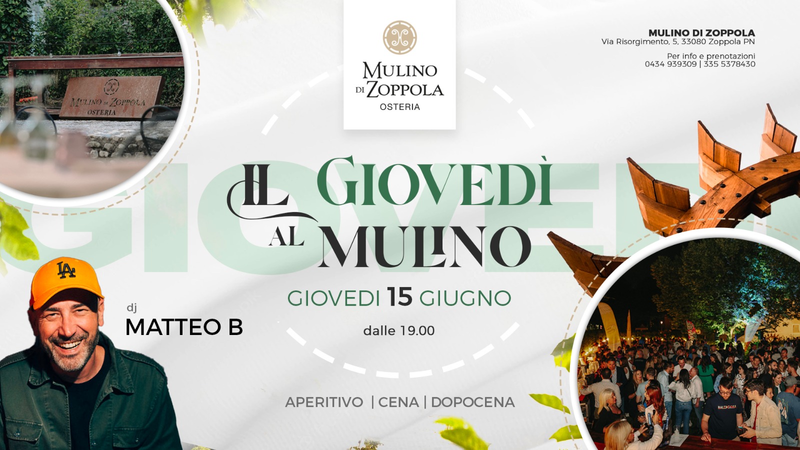Il Giovedì al Mulino | 15 GIUGNO | Mulino di Zoppola - EventiFVG.it