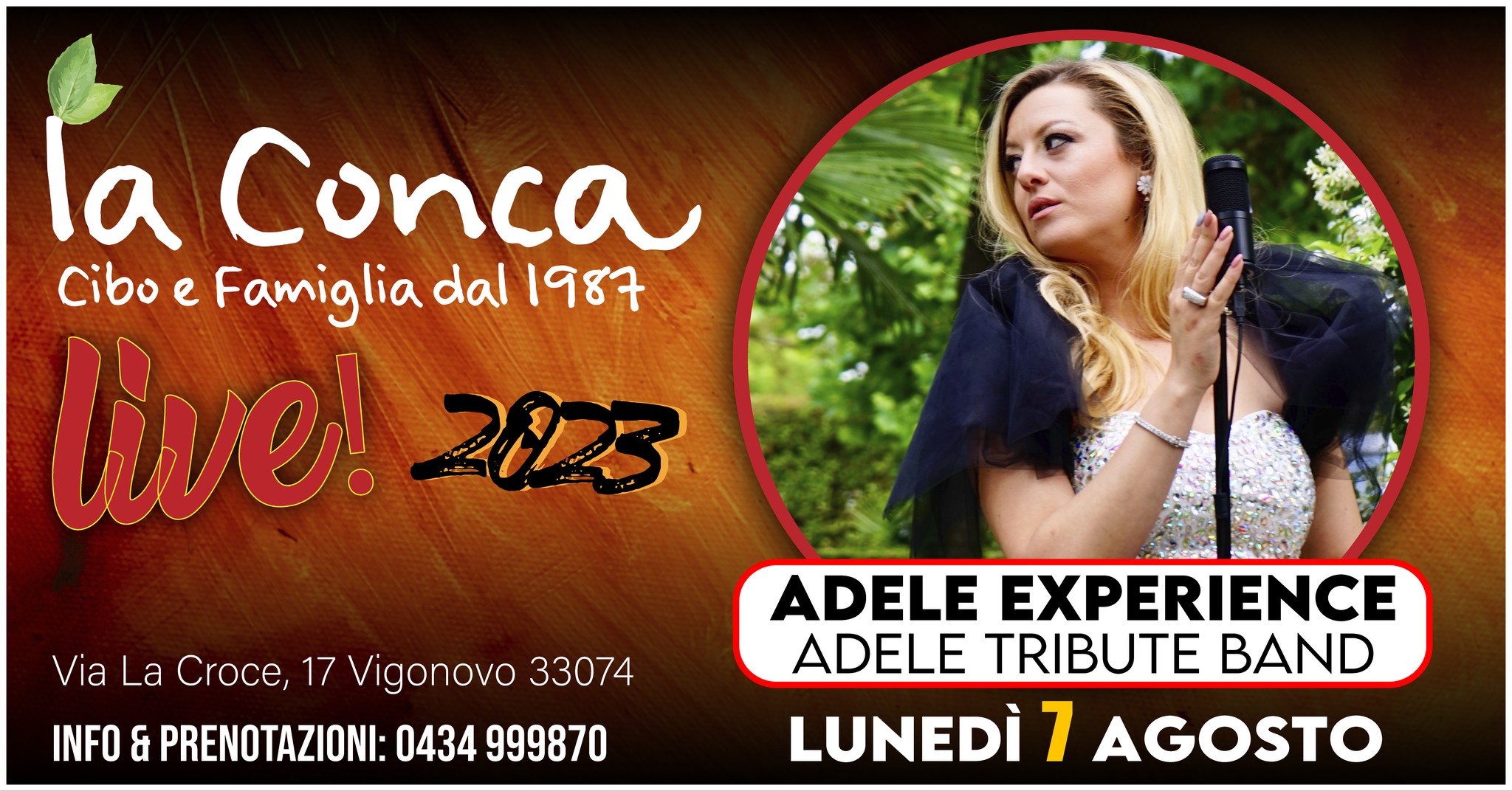 ADELE EXPERIENCE (ADELE TRIBUTE BAND) LIVE LA CONCA - ADELE EXPERIENCE (ADELE TRIBUTE BAND) LIVE LA CONCA - EventiFVG.it