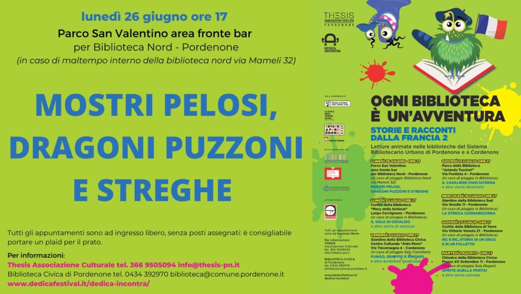OGNI BIBLIOTECA È UN’AVVENTURA - MOSTRI PELOSI, DRAGONI PUZZONI E STREGHE - OGNI BIBLIOTECA È UN’AVVENTURA - MOSTRI PELOSI, DRAGONI PUZZONI E STREGHE - EventiFVG.it
