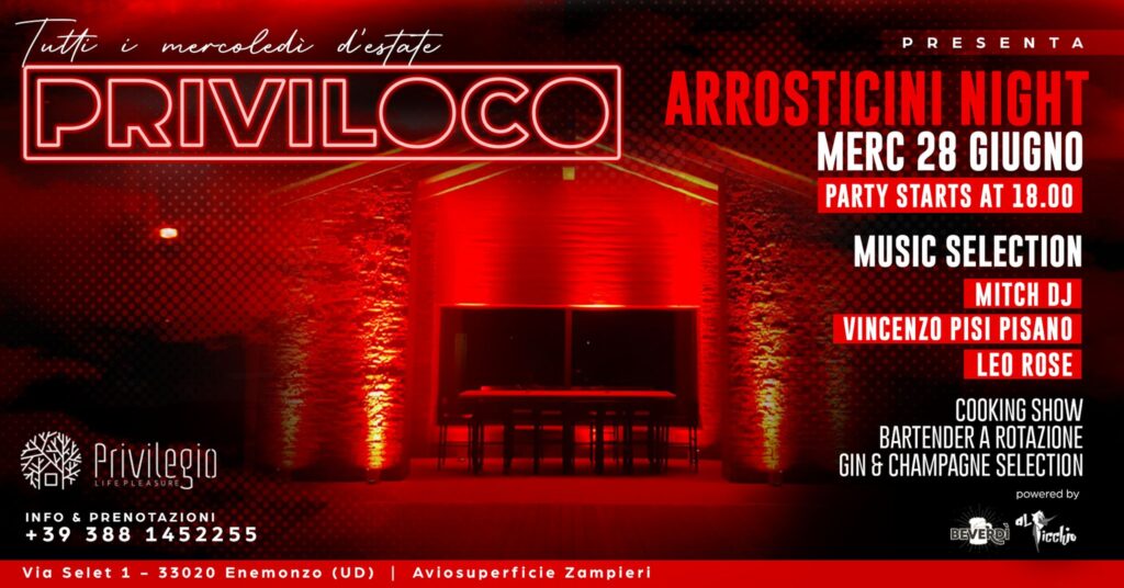 Priviloco - Arrosticini Night & Sorpresa - 28.06.23 - EventiFVG.it