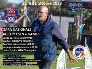GARA NAZIONALE AGILITY CSEN e GAMES 8 abbai sopra il cielo