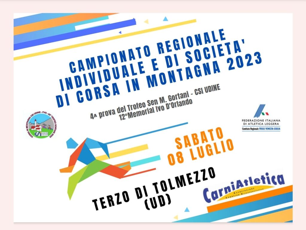 Campionato Regionale di corsa in Montagna FIDAL FVG 2023 - EventiFVG.it