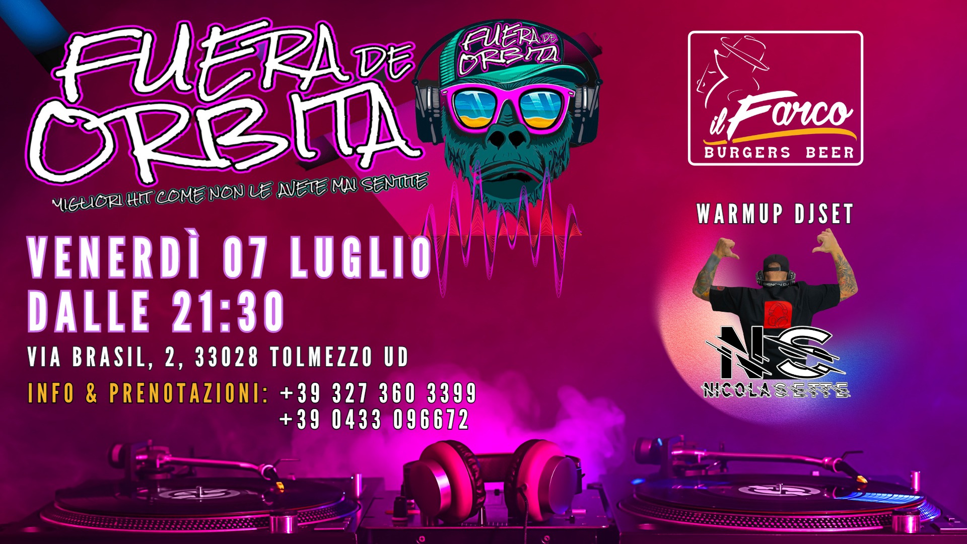 FUERA DE ORBITA - warmup djset Nicola Sette - EventiFVG.it