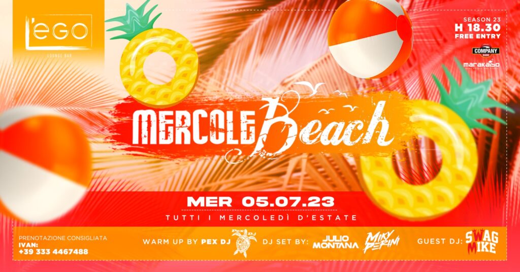 - Mercolebeach - 05 Luglio - Guest Dj: SWAG MIKE - EventiFVG.it