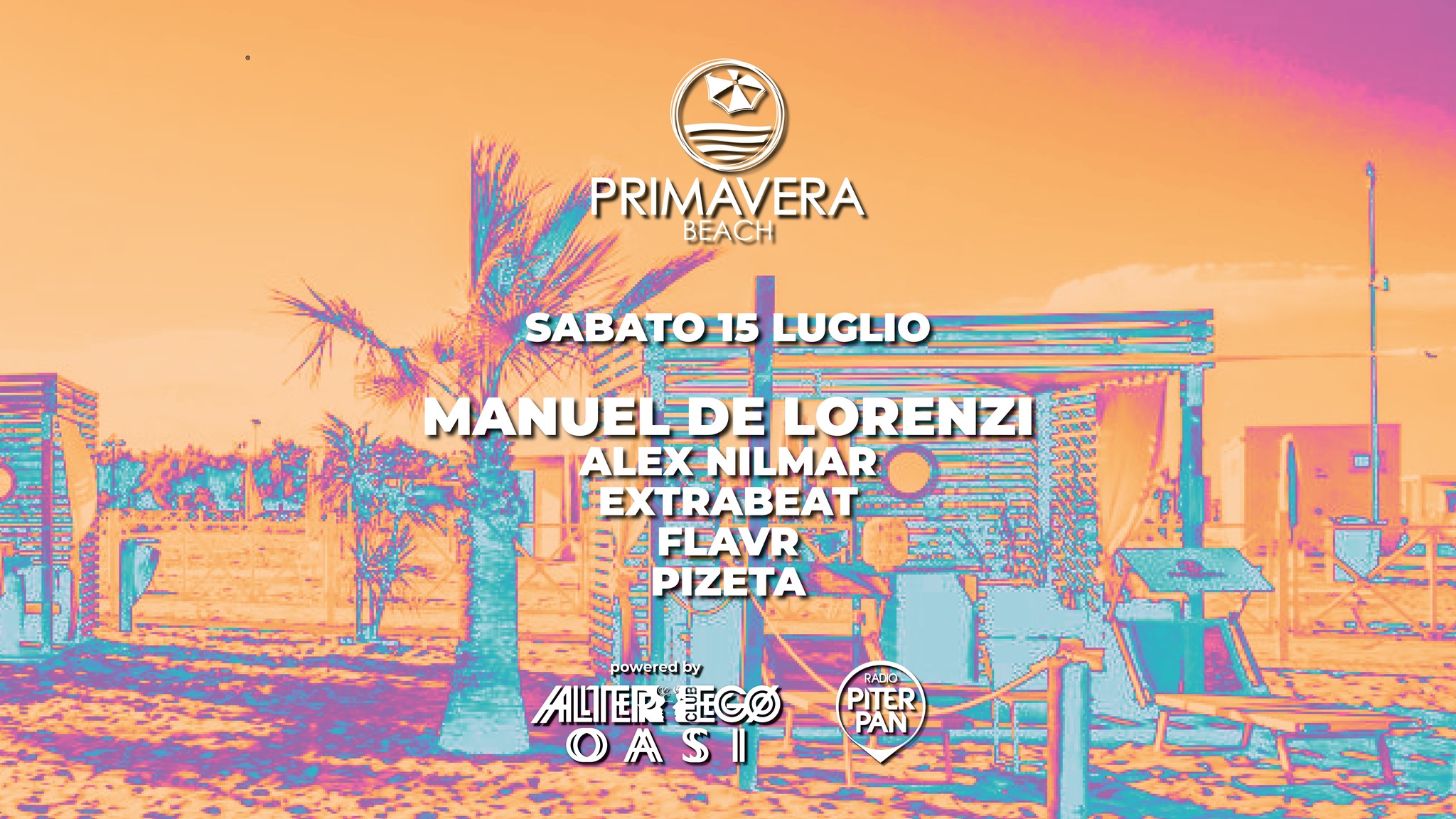 OASI + ALTEREGO on the beach w/ MANUEL DE LORENZI • Bagno Primavera Beach, Rosolina Mare (RO) - OASI + ALTEREGO on the beach w/ MANUEL DE LORENZI • Bagno Primavera Beach, Rosolina Mare (RO) - EventiFVG.it