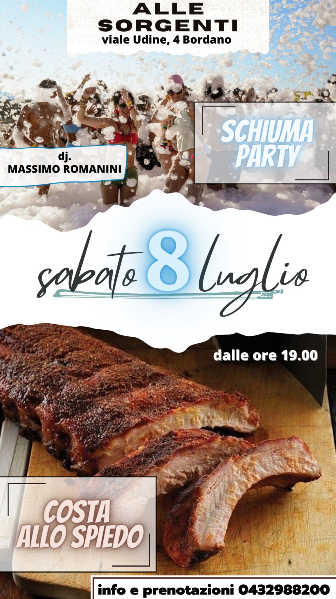 schiuma party con costa alla brace - EventiFVG.it
