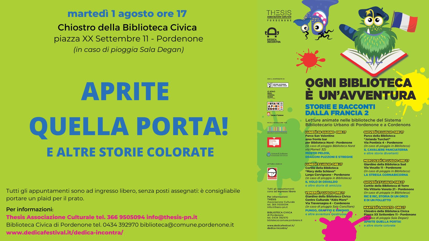 Ogni biblioteca è un'avventura - APRITE QUELLA PORTA! E ALTRE STORIE COLORATE - Ogni biblioteca è un'avventura - APRITE QUELLA PORTA! E ALTRE STORIE COLORATE - EventiFVG.it