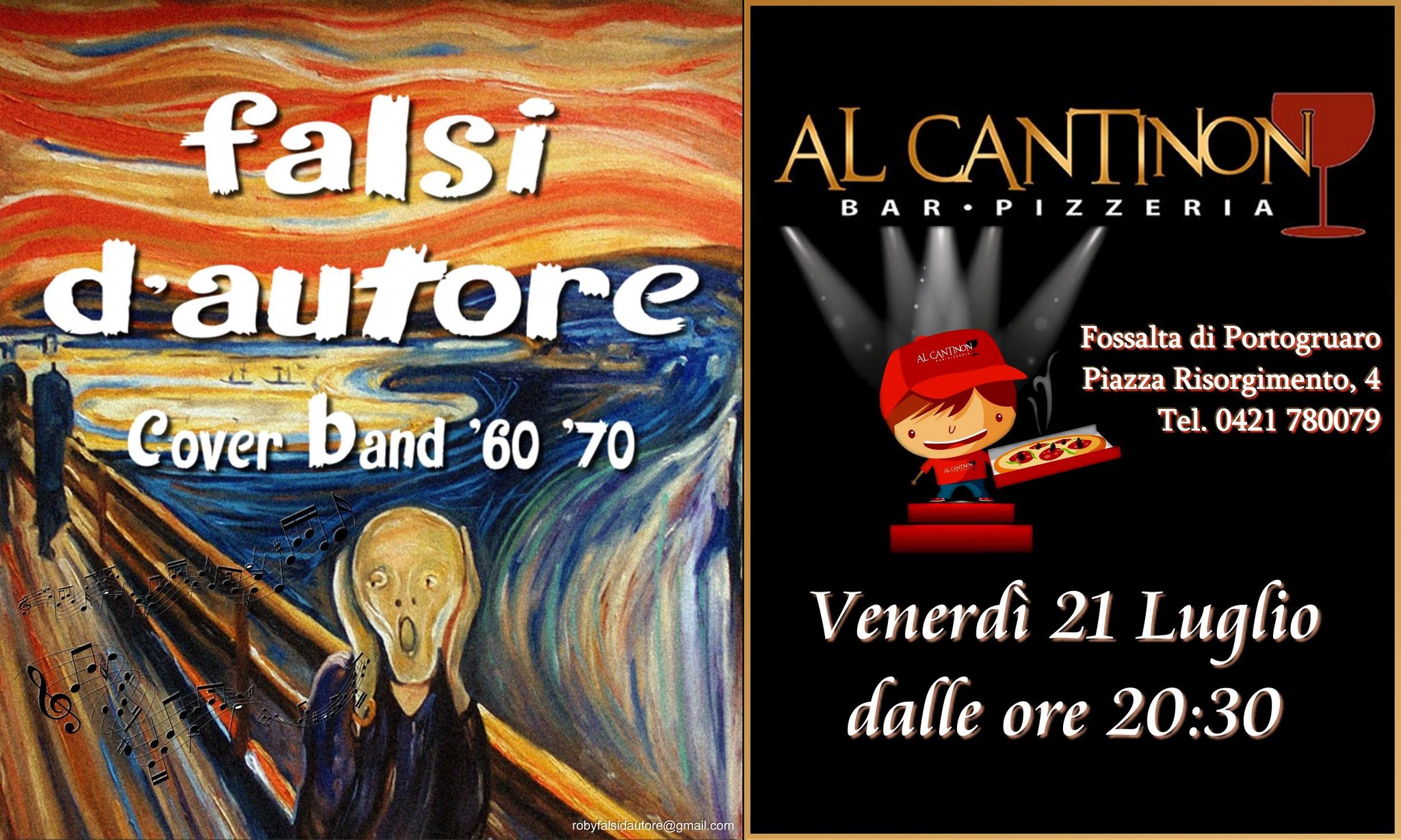 Live@ Pizzeria Al Cantinon Fossalta di Portogruaro VE - Ven.21 Luglio - Ore 20.30 - EventiFVG.it