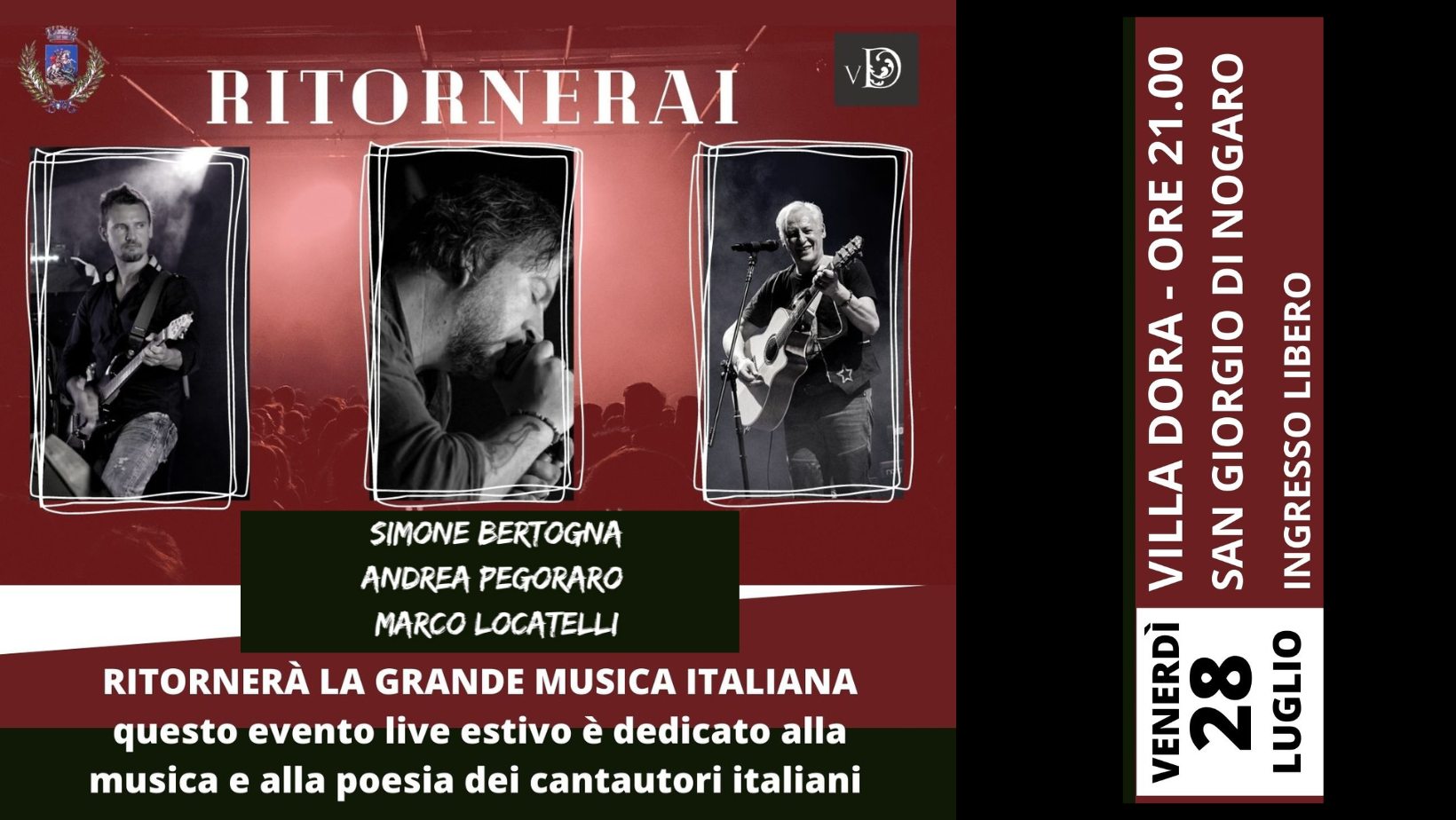 RITORNERAI - Concerto dedicato alla musica e alla poesia dei cantautori italiani. - EventiFVG.it