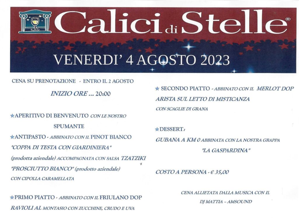 CALICI DI STELLE IN AZIENDA - EventiFVG.it