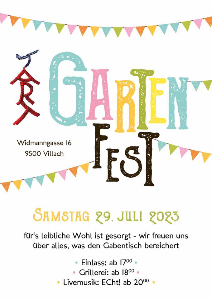 TART Gartenfest mit Grillerei und Livemusik