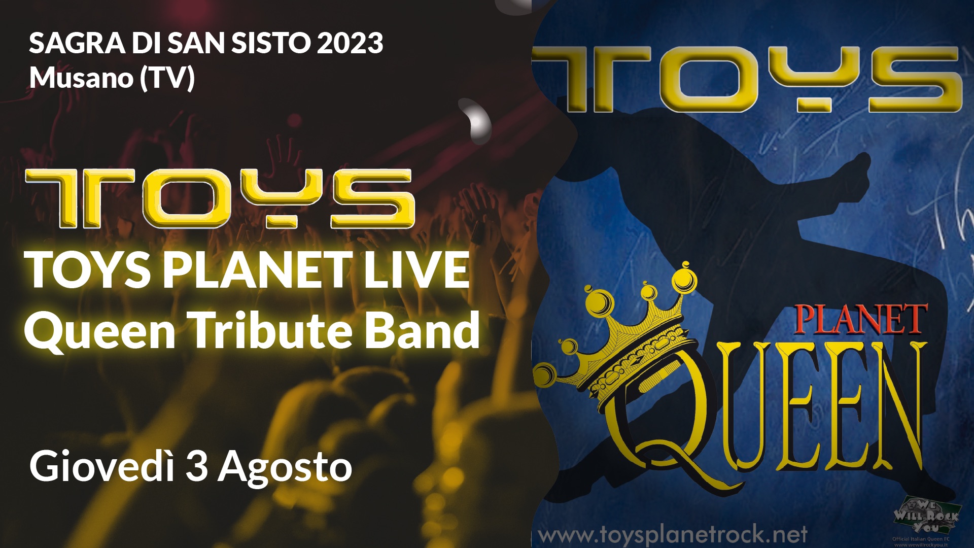Toys Planet Live | Queen Tribute Band @ Sagra di San Sisto 2023 - Musano (Tv) - EventiFVG.it