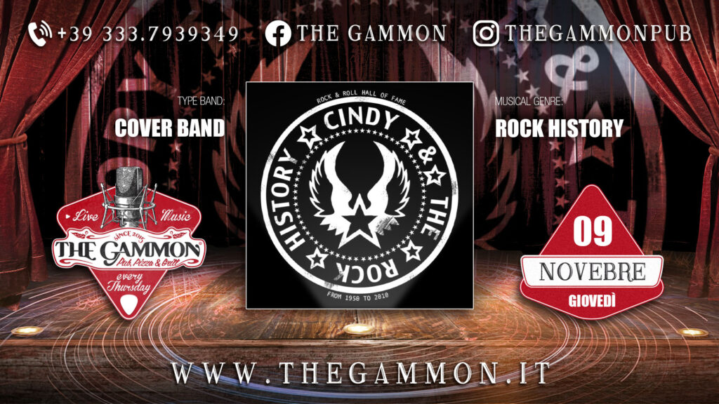 Live Music: Giovedì 09 Novembre "CINDY & THE ROCK HISTORY" - Live Music: Giovedì 09 Novembre "CINDY & THE ROCK HISTORY" - EventiFVG.it