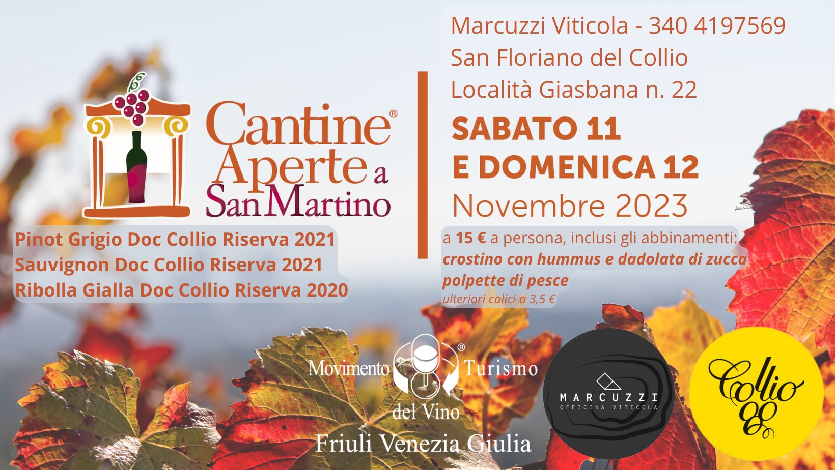 Cantine Aperte a San Martino 11/12 Novembre 2023 - Cantine Aperte a San Martino 11/12 Novembre 2023 - EventiFVG.it