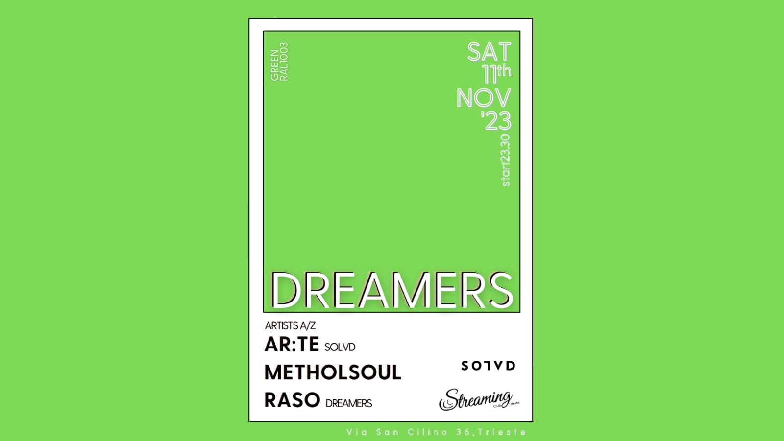 DREAMERS presents AR:TE (Solvd) - RASO - MENTHOLSOUL - EventiFVG.it