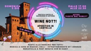 🥳 WINE NOT – APERITIVO IN CASTELLO – MUSICA, DRINK, BUFFET & VIN BRULE’ 🔥
