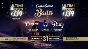GRAN CENONE DI CAPODANNO 2024 IN BAITA AD ALTA QUOTA A BARDONECCHIA