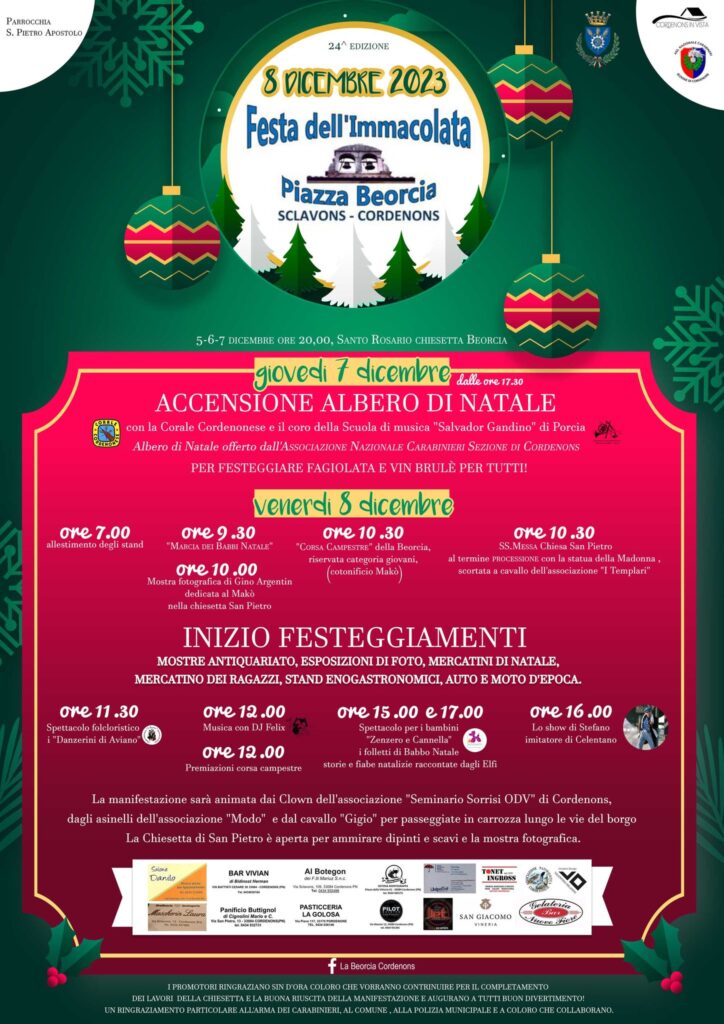 8 dicembre - Festa dell'immacolata - Cordenons - EventiFVG.it