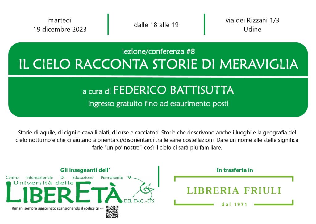 Conferenza IL CIELO RACCONTA STORIE DI MERAVIGLIA - EventiFVG.it