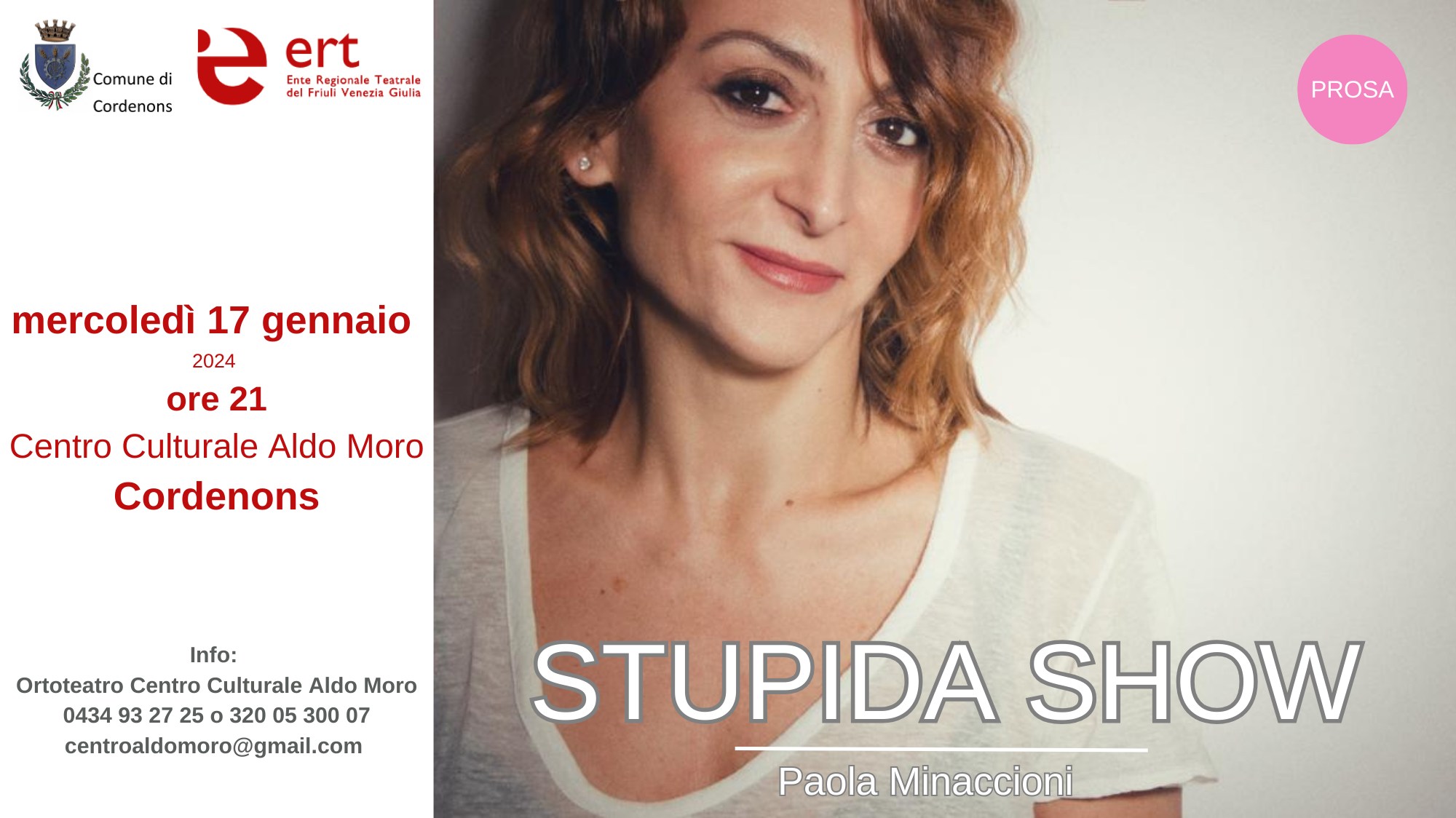 A Cordenons STUPIDA SHOW con Paola Minaccioni - A Cordenons STUPIDA SHOW con Paola Minaccioni - EventiFVG.it