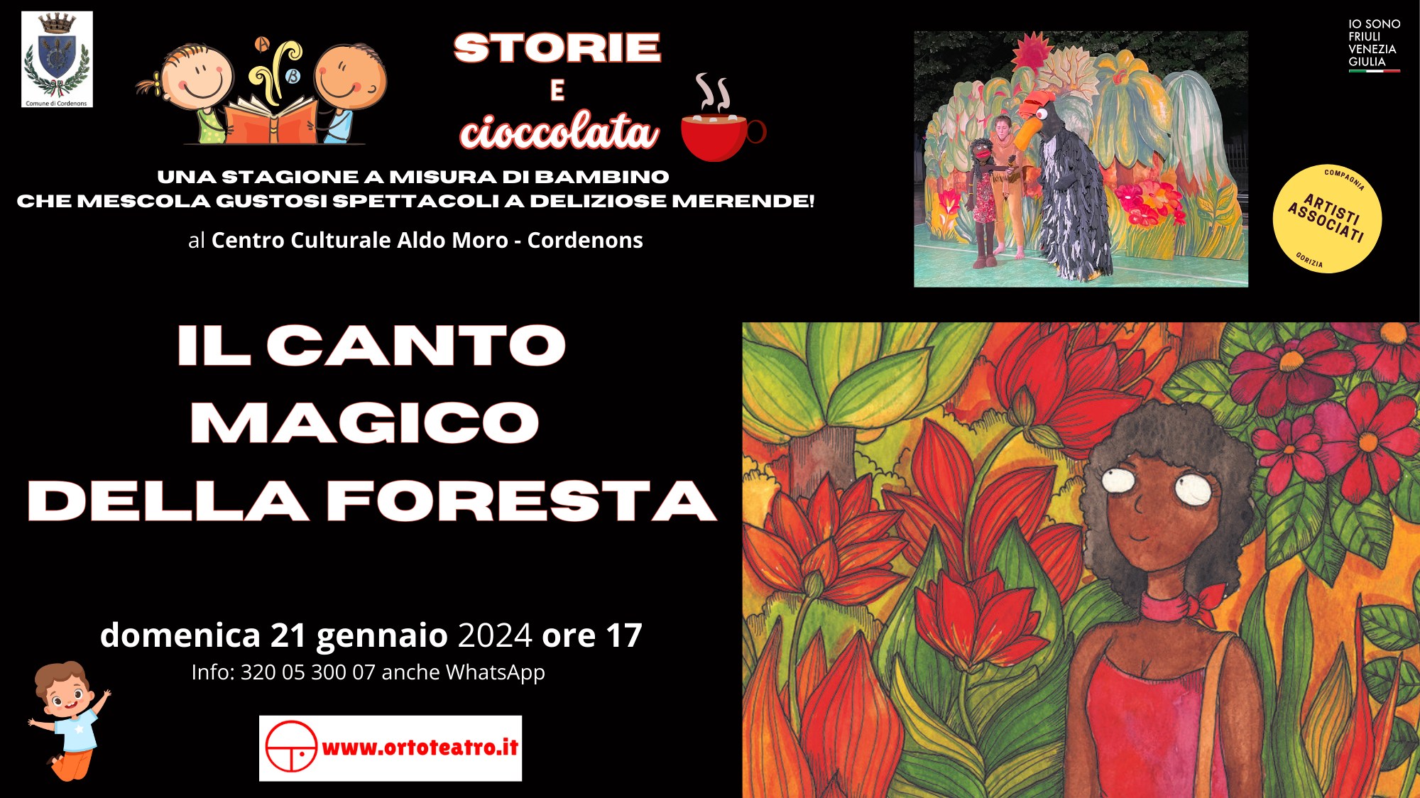 A Cordenons IL CANTO MAGICO DELLA FORESTA spettacolo per bambini e famiglie - EventiFVG.it