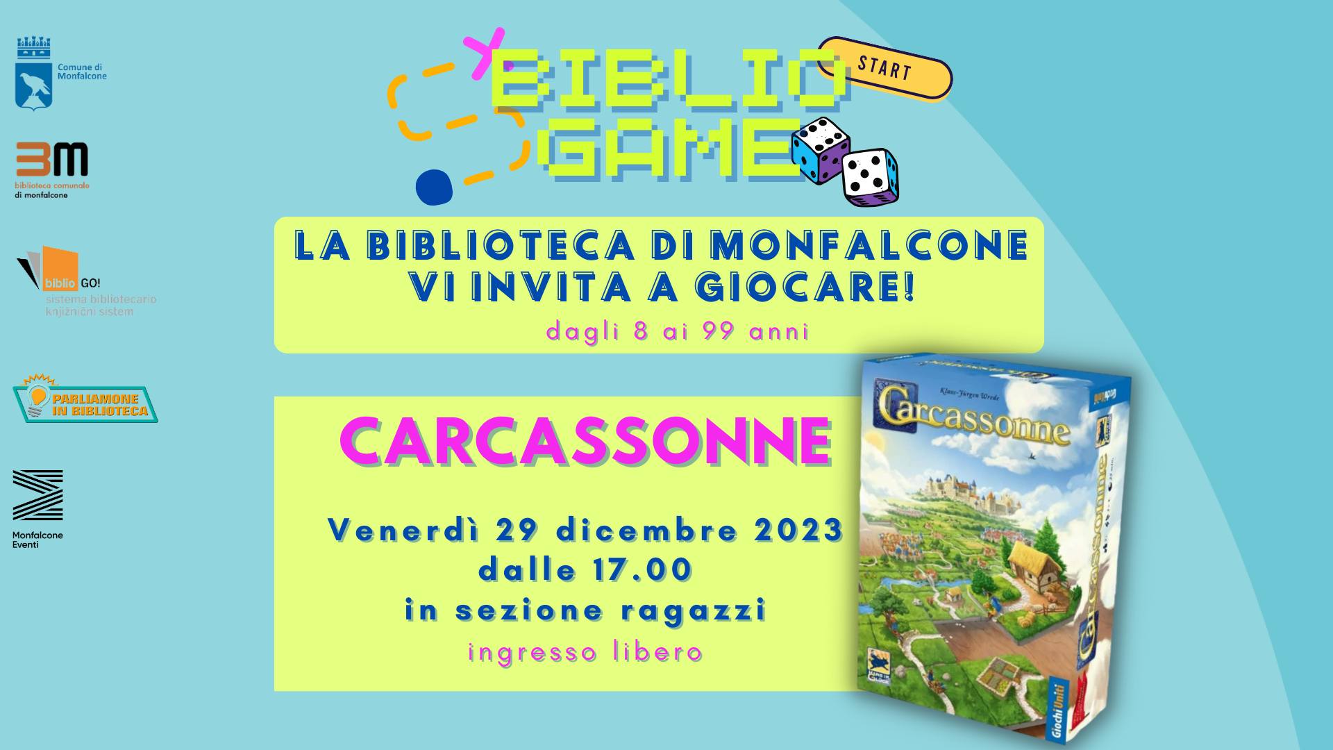 Pomeriggio di giochi in Biblioteca. Carcassonne - EventiFVG.it