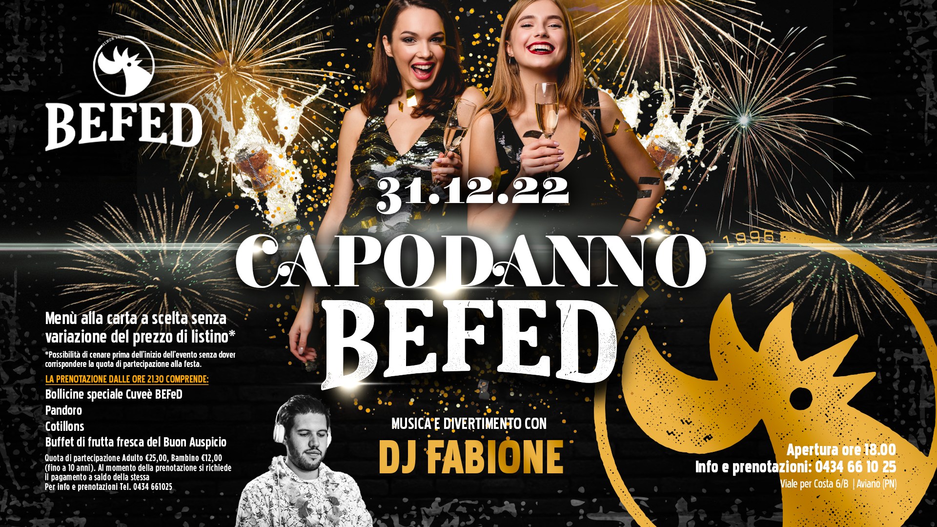 CAPODANNO alla BEFED di Aviano • 31.12.2023 - EventiFVG.it