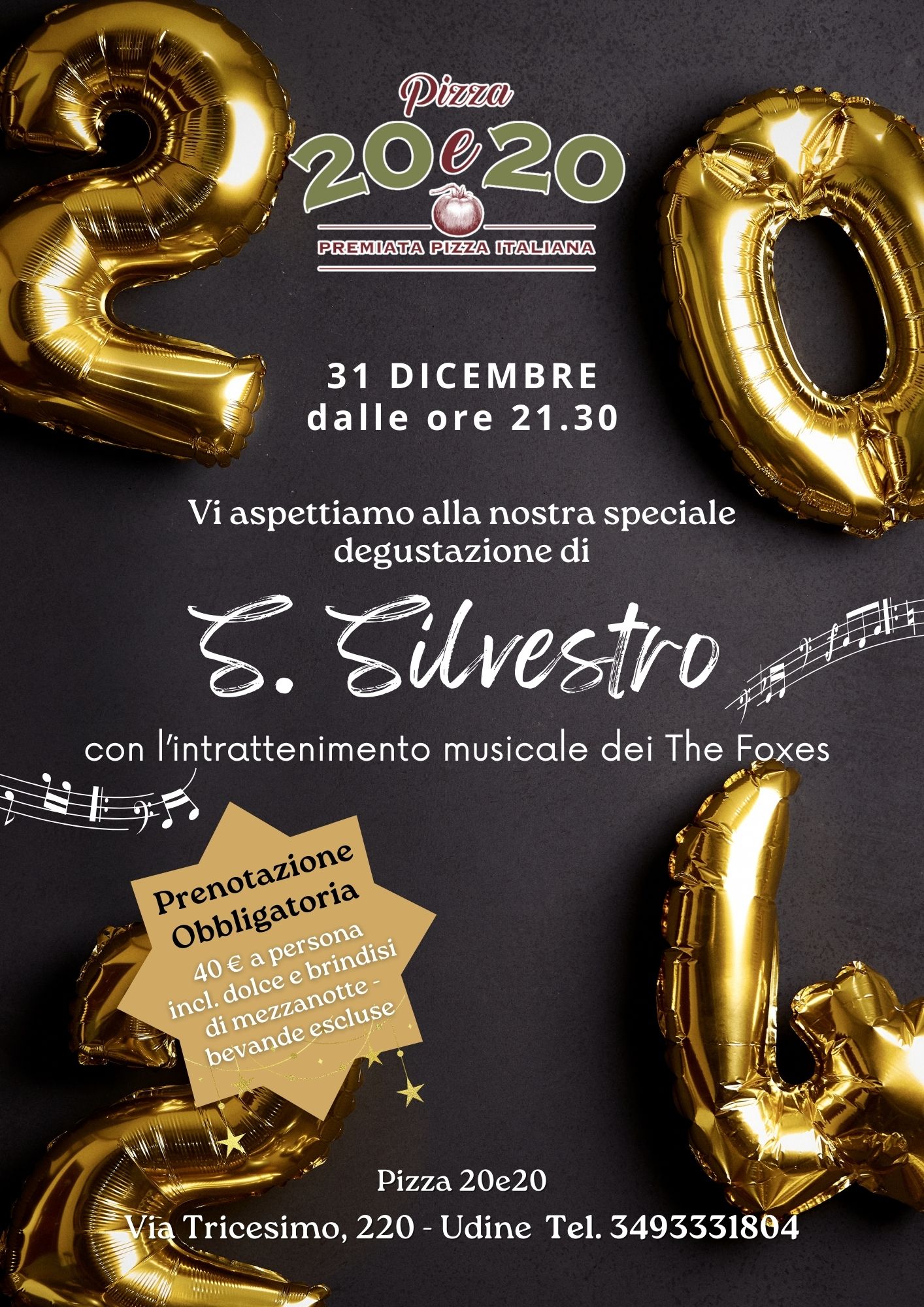 Cenone di S.Silvestro da Pizza 20e20 - EventiFVG.it