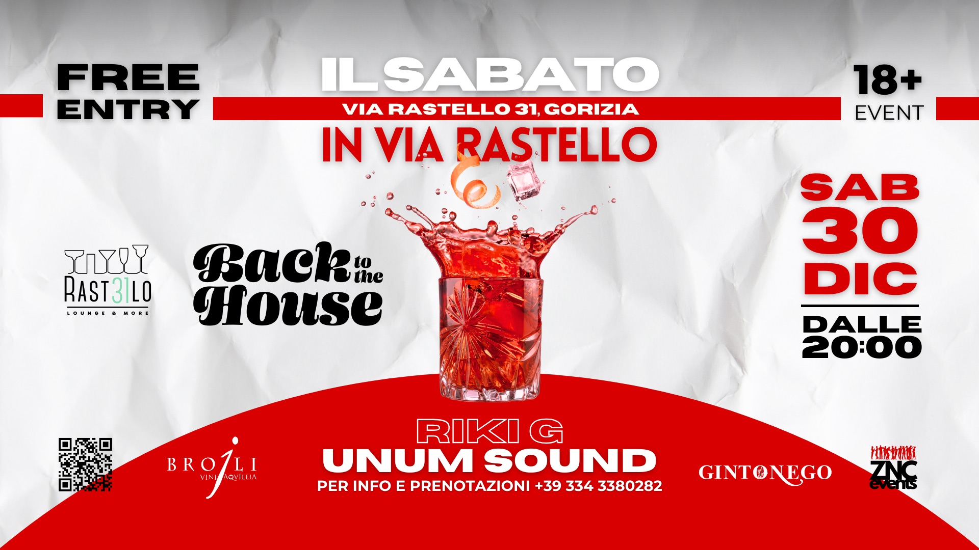 IL SABATO IN VIA RASTELLO - Back to the House - IL SABATO IN VIA RASTELLO - Back to the House - EventiFVG.it