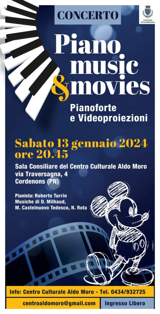 A Cordenons il Concerto Piano, music & movies Pianista: Roberto Turrin - A Cordenons il Concerto Piano, music & movies Pianista: Roberto Turrin - EventiFVG.it