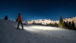 Il tramonto della befana con le ciaspole, sul piano del Montasio