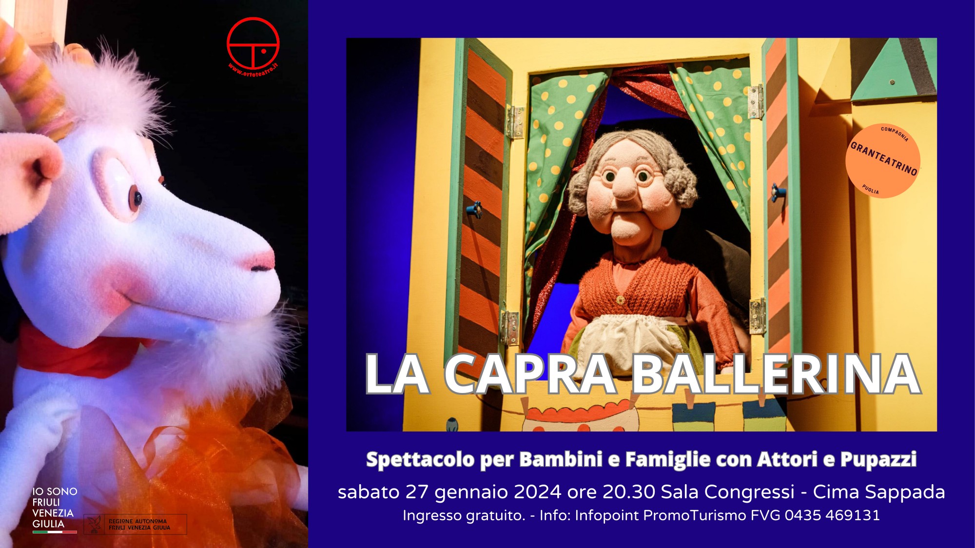 A Sappada LA CAPRA BALLERINA Spettacolo con attori e pupazzi - EventiFVG.it