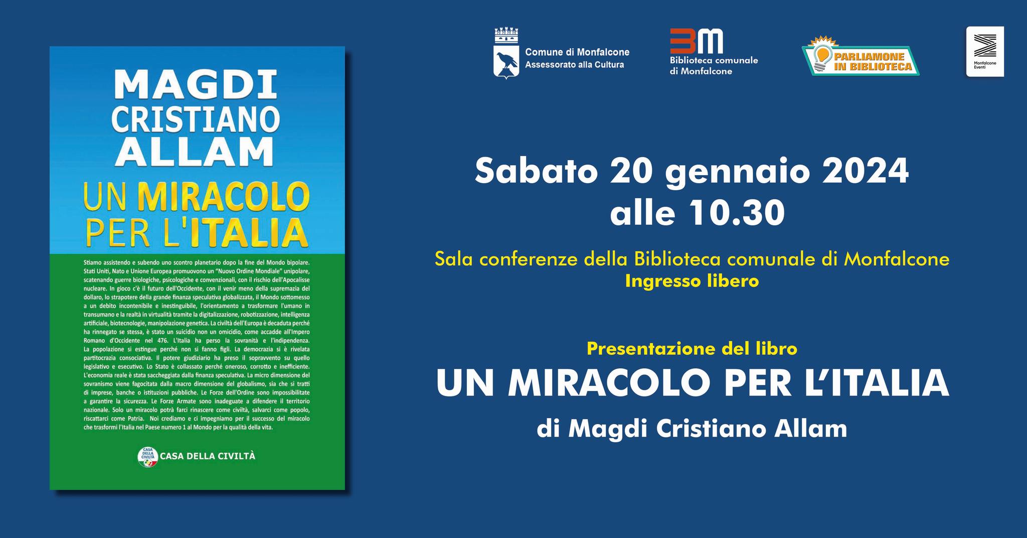 Magdi Cristiano Allam presenta "Un miracolo per l'Italia" - EventiFVG.it