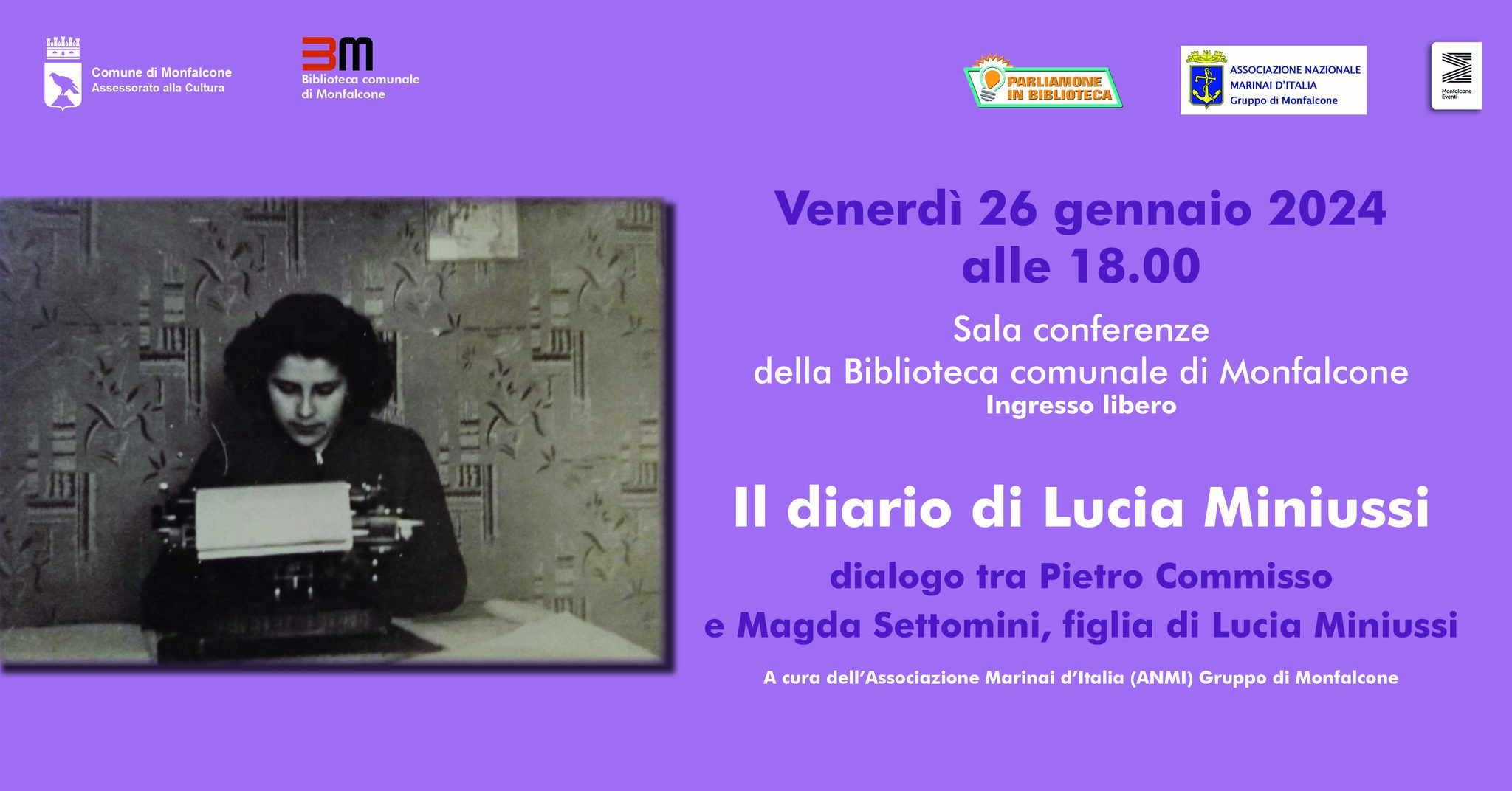 "Il diario di Lucia Miniussi": dialogo tra Pietro Commisso e Magda Settomini - EventiFVG.it