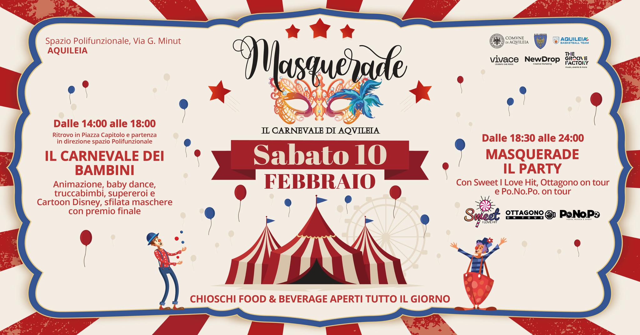 SABATO 10.02 | MASQUERADE 🎭 Il Carnevale di Aquileia