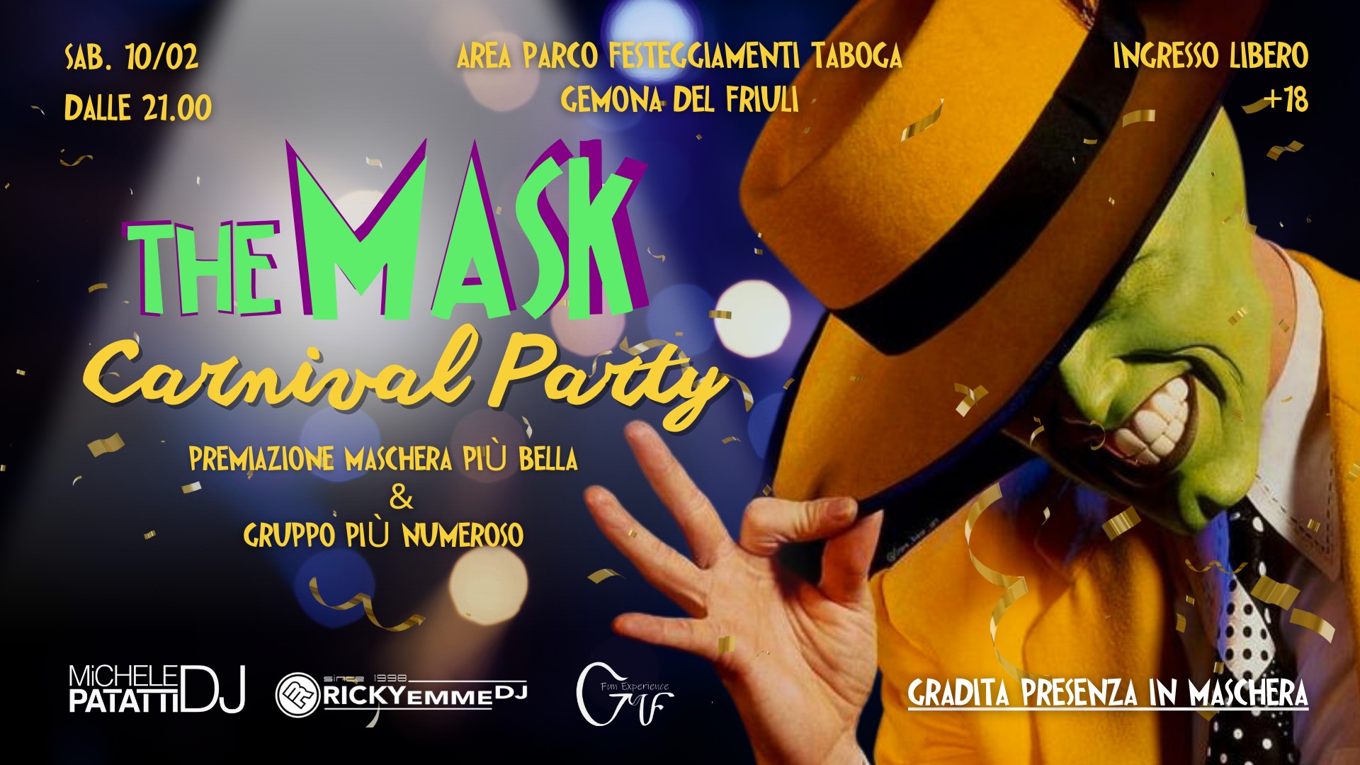 🎭 THE MASK CARNIVAL PARTY | Festa di CARNEVALE a GEMONA 🎊 - EventiFVG.it