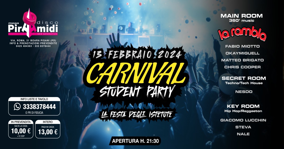 CARNIVAL STUDENT PARTY - EventiFVG.it