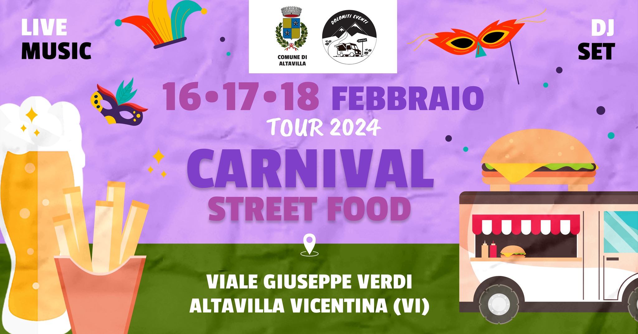 CARNIVAL STREET FOOD | 16-17-18 Febbraio 2024 - Viale Giuseppe Verdi, Altavilla Vicentina (VI) - EventiFVG.it