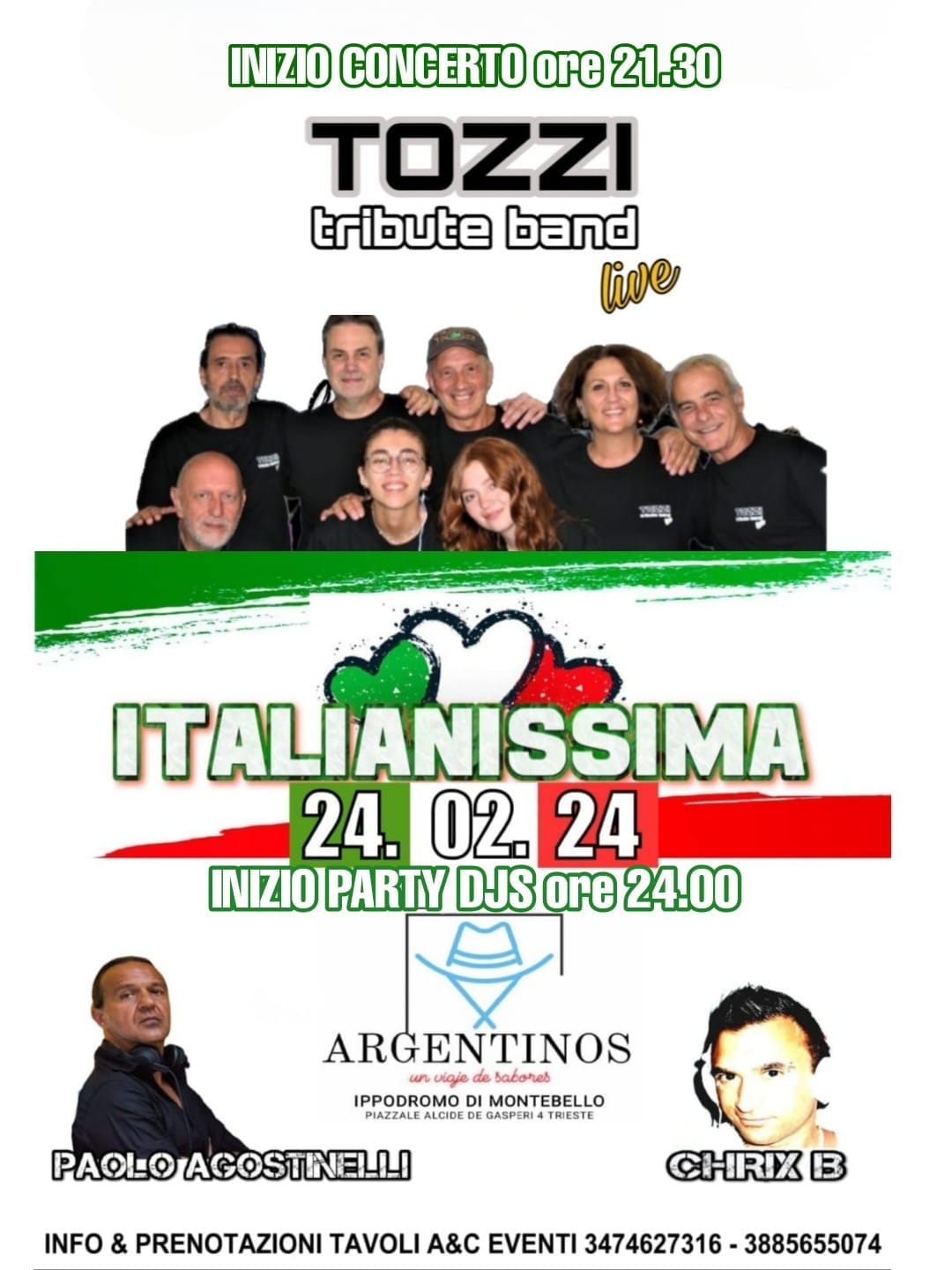 Tozzi Tribute Band all'Argentinos (Ippodromo di Montebello) Trieste - EventiFVG.it