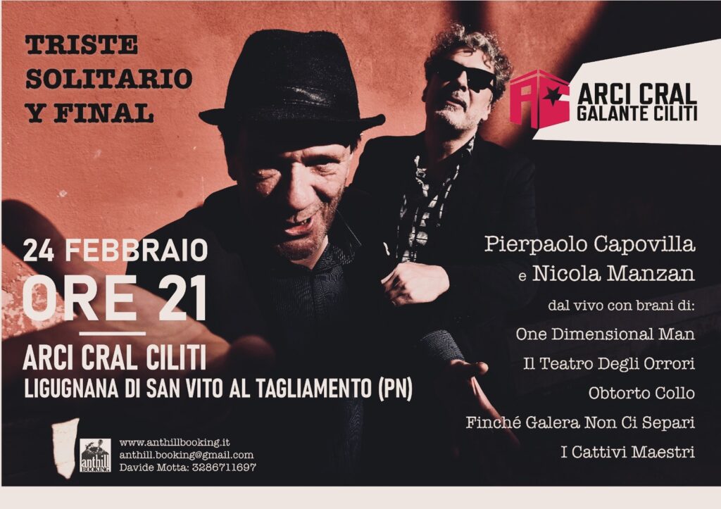PIERPAOLO CAPOVILLA PRESENTA: TRISTE E SOLITARIO Y FINAL - EventiFVG.it