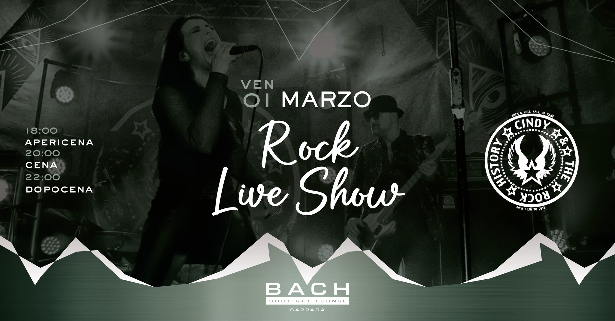 VENERDÌ 01.03 | Cindy The Rock History | Bach Boutique Lounge | Sappada - EventiFVG.it