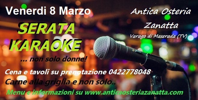 Venerdi 8 Marzo A pranzo Piatti Unici e a cena Grigliata e Karaoke - EventiFVG.it