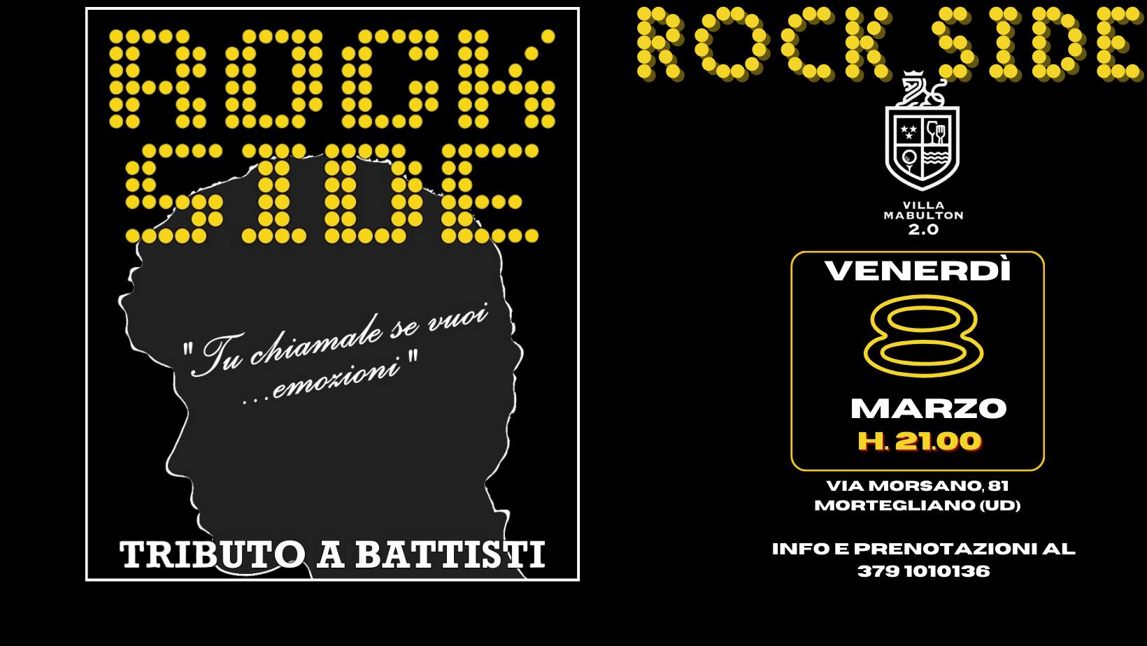 Tributo a Lucio Battisti - Rock Side Live @ Villa Mabulton 2.0 - EventiFVG.it