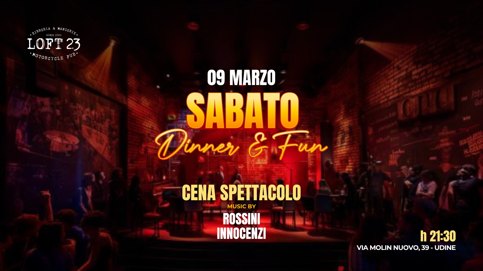 SABATO 09.03 | Dinner & Fun| Loft23