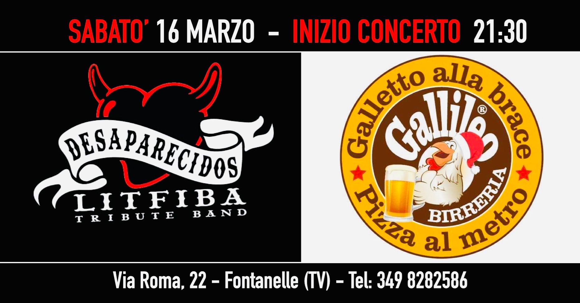 DESAPARECIDOS Litfiba Tribute Band - Live - Gallileo - Fontanelle - EventiFVG.it