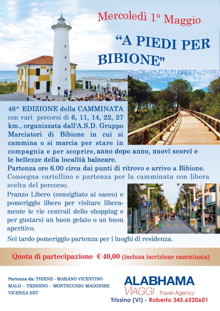 46^ A PIEDI PER BIBIONE, Mercoledì 1 Maggio, Bibione