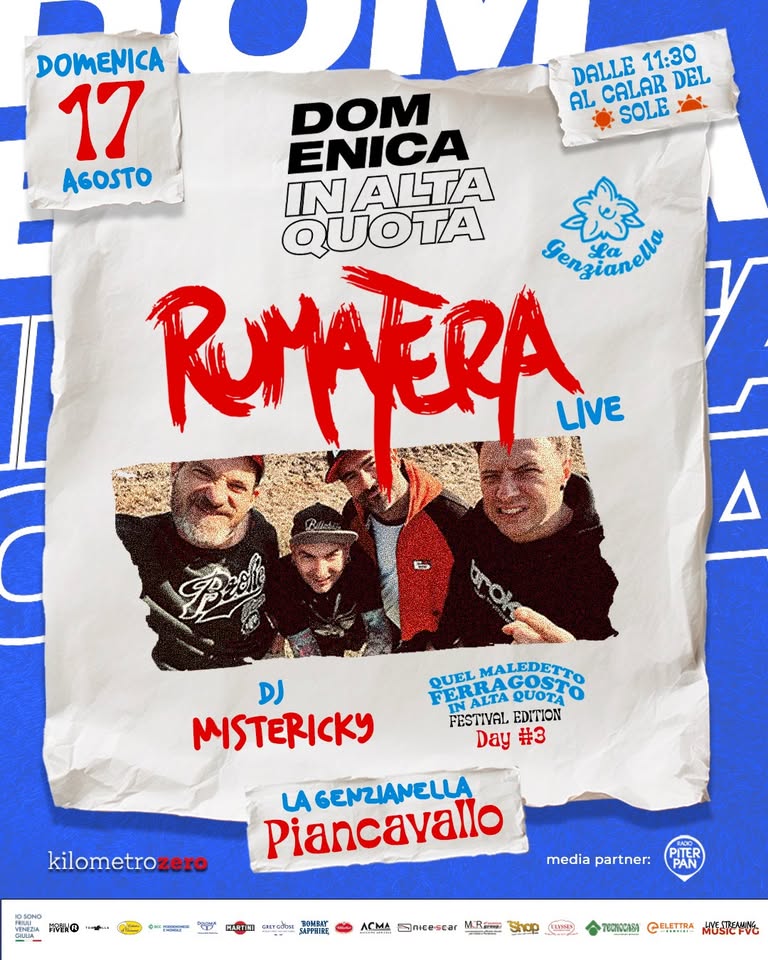 RUMATERA live! 🎸 🎶 a La Genzianella, Piancavallo - Domenica 17 Agosto 2025 - EventiFVG.it