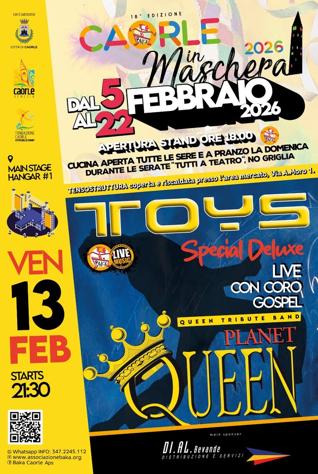 Caorle in Maschera 2026 - TOYS PLANET QUEEN deluxe - Caorle in Maschera 2026 - TOYS PLANET QUEEN deluxe - EventiFVG.it
